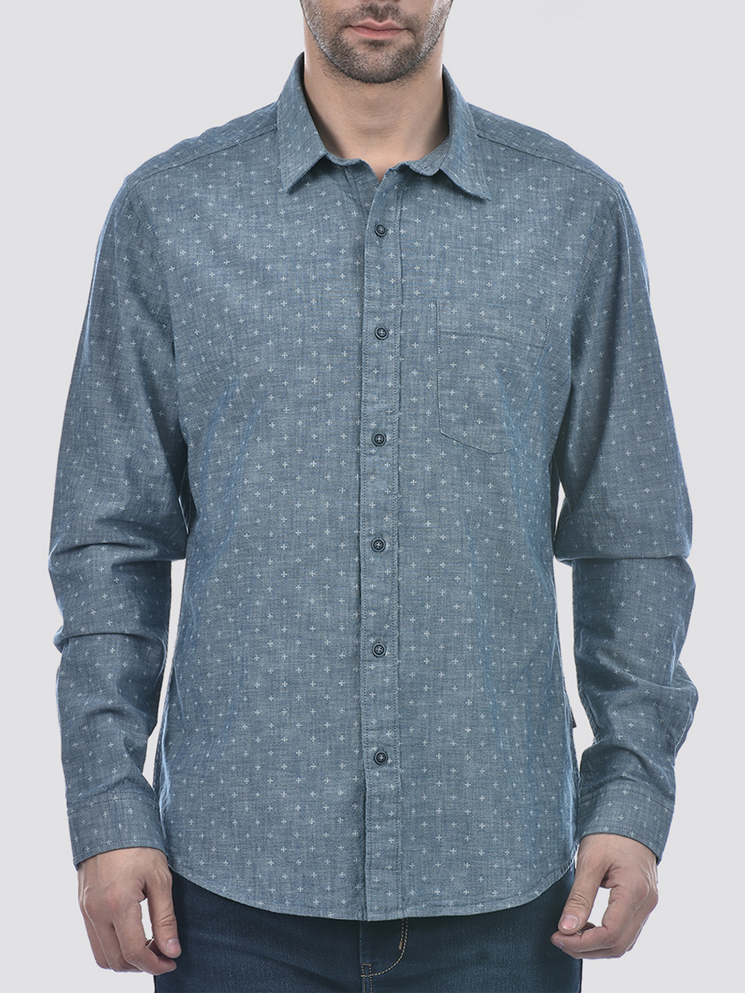 Numero Uno Men Printed Blue Shirt